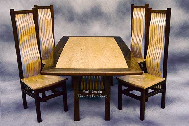 ash and walnut dining set